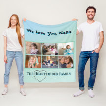 Elegant Aqua Nana 6-photo Heart Collage