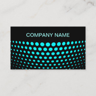 Elegant Aqua Polka Dot Pattern Business Card