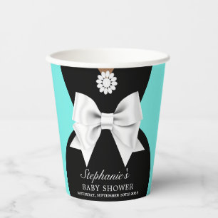 Elegant Aqua Teal Ethnic Glam Tiffany Baby Shower Paper Cups