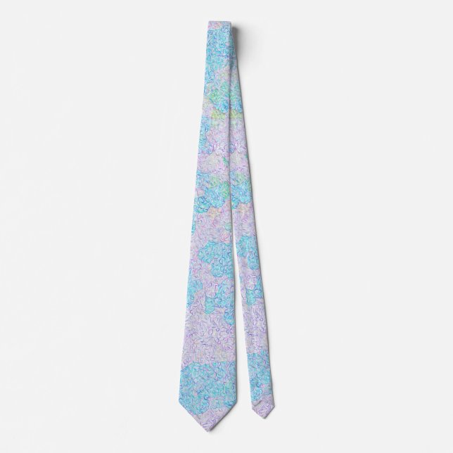 Elegant aqua tiny abstract lines tie (Front)