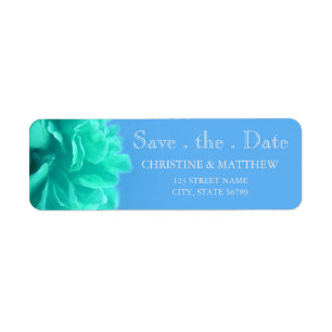 Elegant Aquamarine Blue Floral Save The Date