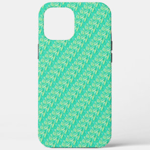 Elegant Aquamarine Watercolor Floral Petal iPhone 12 Pro Max Case