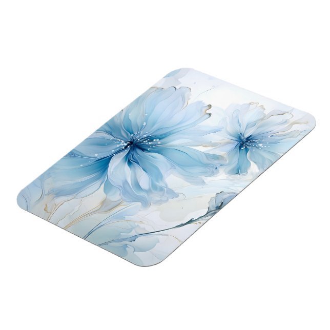 Elegant Aquarelle Floral Bloom Watercolor Magnet (Left Side)