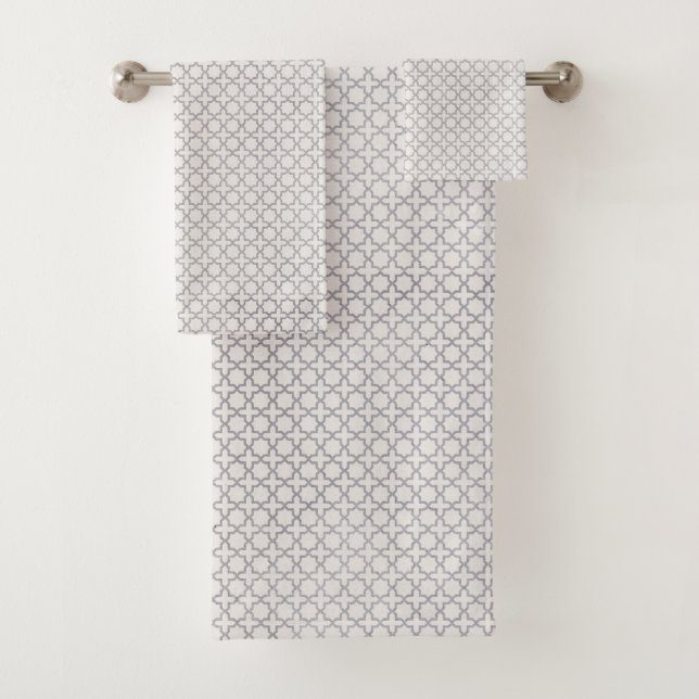 Elegant Arabesque Ornament Bath Towel Set (Insitu)