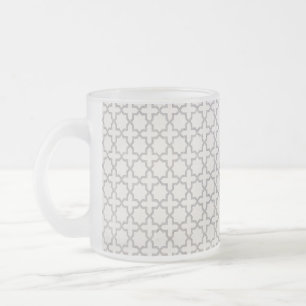 Elegant Arabesque Ornament Frosted Glass Coffee Mug