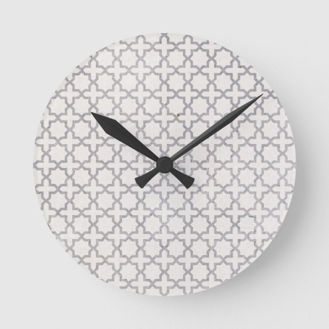Elegant Arabesque Ornament Round Clock (Front)
