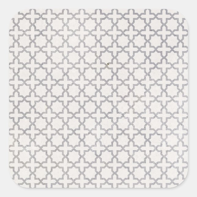 Elegant Arabesque Ornament Square Sticker (Front)