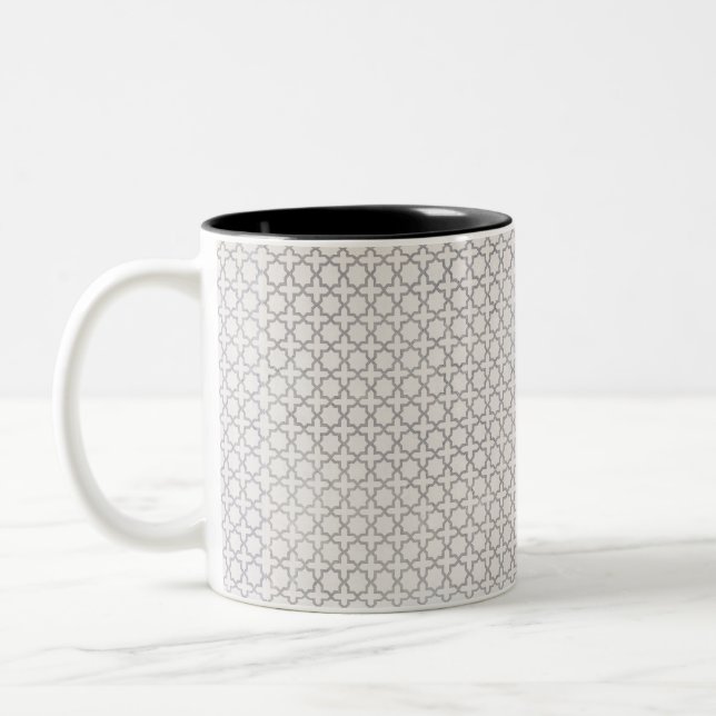 Elegant Arabesque Ornament Two-Tone Coffee Mug (Left)