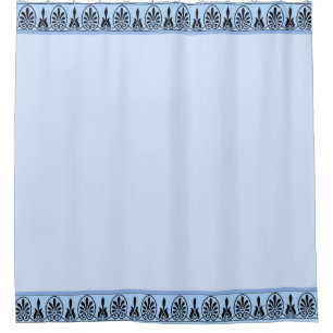 Elegant Arabesque Vector on Light Blue Shower Curtain