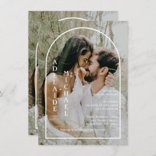Elegant Arch 2 Photo Simple Modern Budget Wedding Invitation