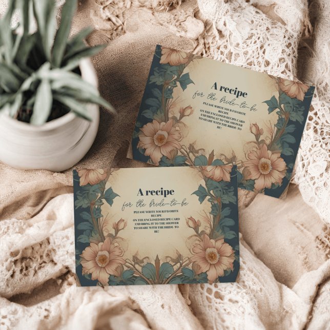 Elegant Arch Art Nouveau Bridal Shower Enclosure Card (Creator Uploaded)