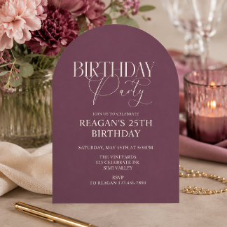 Elegant Arch Birthday | Modern Birthday Party Invitation