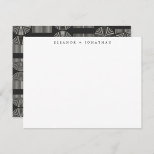Elegant Arch Black White Personalised Couple Card