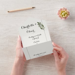 Elegant Arch Botanical Greenery All In One Invites