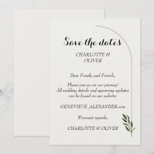 Elegant Arch Botanical Greenery Save The Date Card