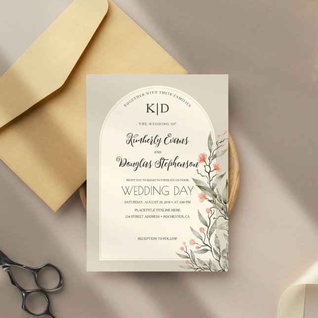 Elegant Arch Botanical Wedding Invitation (Creator Uploaded)