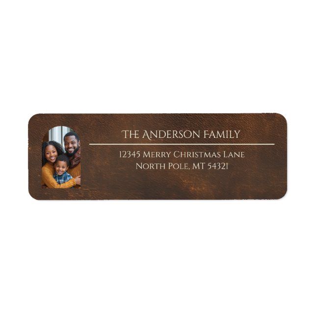 Elegant Arch Family Photo Brown Return Address (Front)