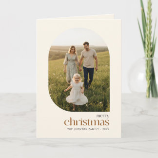 Elegant Arch Family Photo Merry Christmas Holiday Card