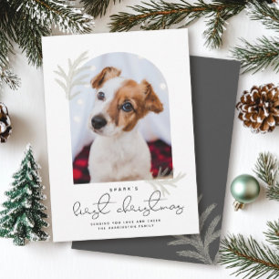 Elegant Arch   First Christmas Pet Dog Modern Holiday Card