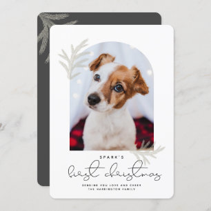Elegant Arch   First Christmas Pet Dog Modern Holiday Card
