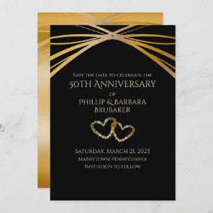 Elegant Arch Golden 50th Anniversary Save the Date Invitation
