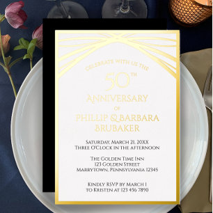 Elegant Arch Golden 50th Wedding Anniversary Party