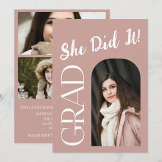 Elegant Arch Graduation Invitation | Custom Photo