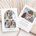 Elegant Arch Love and Thanks 4 Photo Wedding  Thank You Card<br><div class="desc">Elegant arch photo wedding thank you card with an additional photo and text on the back. You can use this card for a wedding,  bridal shower,  engagement,  anniversary,  or any special event. For more advanced customisation of this design,  please click the BLUE DESIGN TOOL BUTTON.</div>
