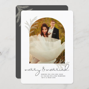 Elegant Arch   Merry & Married Modern Spruce Holiday Card