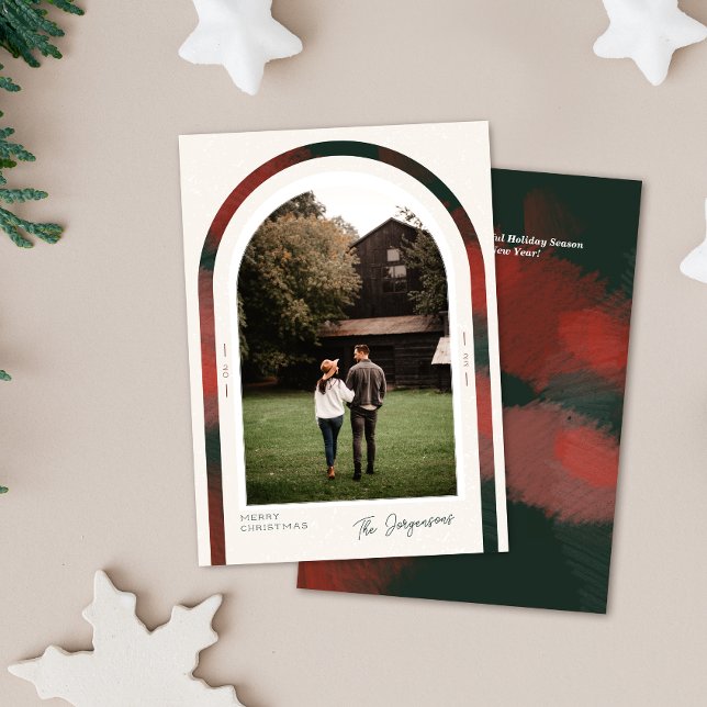 Elegant Arch Modern Holiday Christmas photo card (Creator Uploaded)