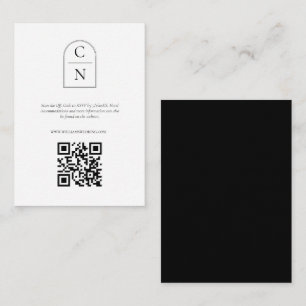 Elegant Arch Monogram QR Code RSVP Enclosure Card