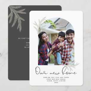 Elegant Arch   OUR NEW HOME Modern Spruce Holiday  Card