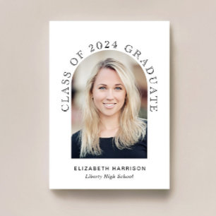 Elegant Arch Photo Class of 2024 Graduation Announcement