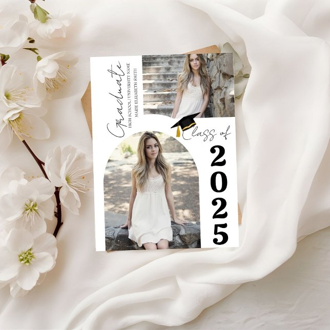 Elegant Arch Photo College High School Graduation Announcement (Creator Uploaded)