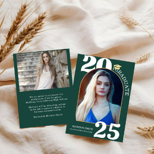 Elegant Arch Photo College High School Graduation Announcement