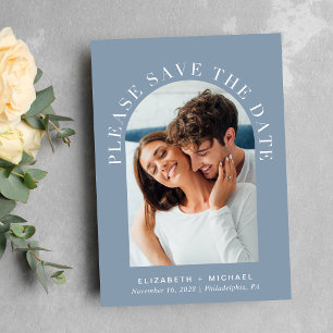 Elegant Arch Photo Dusty Blue Save The Date