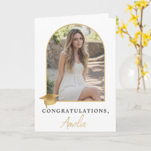 Elegant Arch Photo Graduation Congratulations  Card