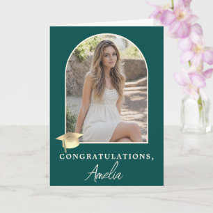 Elegant Arch Photo Graduation Congratulations  Card