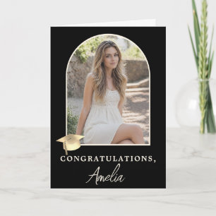 Elegant Arch Photo Graduation Congratulations  Card