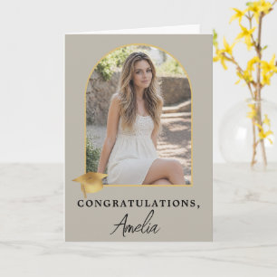 Elegant Arch Photo Graduation Congratulations  Card