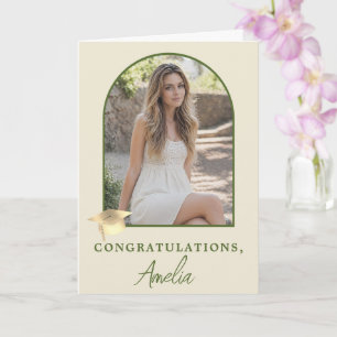 Elegant Arch Photo Graduation Congratulations  Card