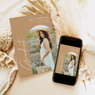Elegant Arch Photo Graduation  Invitation