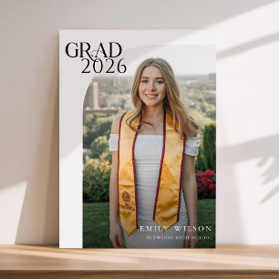 Elegant Arch Photo Graduation Party Invitation Postcard