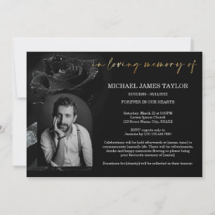 Elegant Arch Photo In Loving Memory Funeral  Invitation