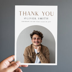 Elegant Arch Photo Masters Graduation Thank You Postcard