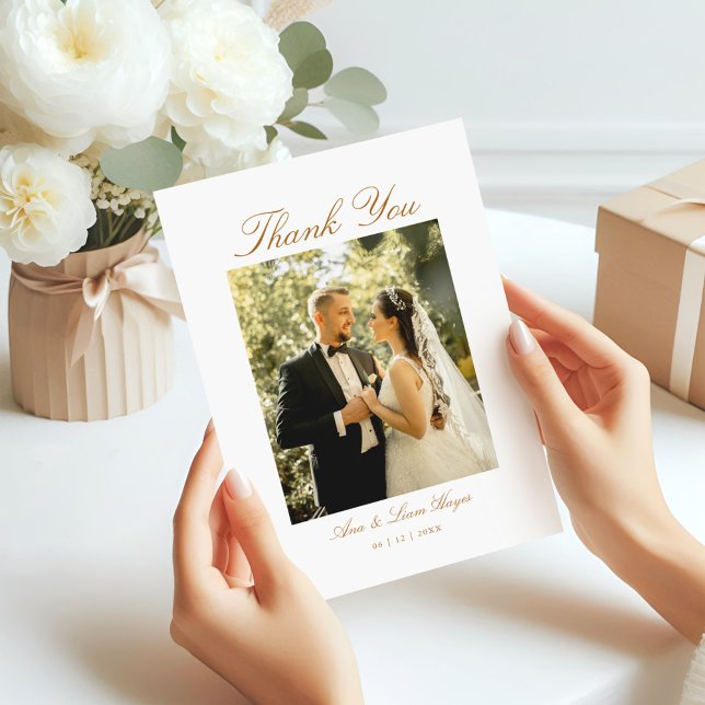 Elegant Arch Photo Minimal Script Thank You Card (Creator Uploaded)