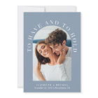 Elegant Arch Photo QR Code Dusty Blue Wedding