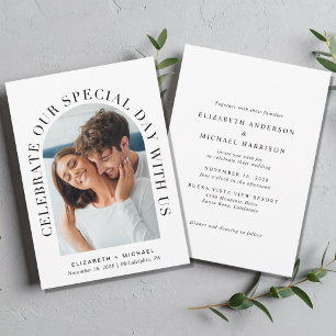 Elegant Arch Photo Wedding Invitation