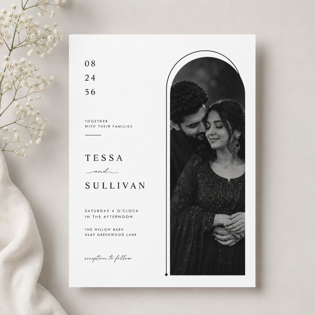 Elegant Arch Photo Wedding Invitation Template (Creator Uploaded)