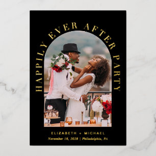 Elegant Arch Photo Wedding Reception Black Gold